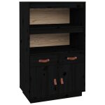 Vidaxl buffet haut noir 67x40x108, 5 cm bois massif de pin Vidaxl buffet haut noir 67x40x108, 5 cm bois massif de pin