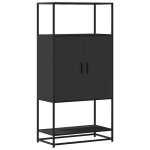 Vidaxl buffet haut noir 68x35x139 cm bois d'ingénierie et métal Vidaxl buffet haut noir 68x35x139 cm bois d'ingénierie et métal