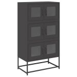 Vidaxl buffet haut noir 68x39x123 cm acier