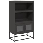 Vidaxl buffet haut noir 68x39x123 cm acier