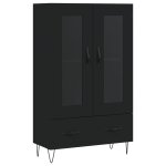 Vidaxl buffet haut noir 69, 5x31x115 cm bois d'ingnierie