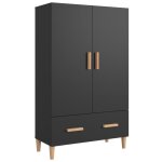 Vidaxl buffet haut noir 70x31x115 cm bois d'ingnierie