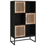Vidaxl buffet haut noir 70x35x125 cm bois d'ing�nierie