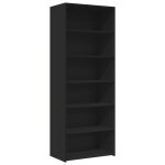 Vidaxl buffet haut noir 70x41x185 cm bois d'ing�nierie