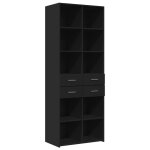 Vidaxl buffet haut noir 70x42, 5x185 cm bois d'ing�nierie