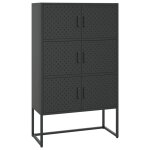Vidaxl buffet haut noir 80x35x135 cm acier