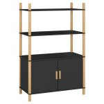Vidaxl buffet haut noir 80x40x121 cm bois d'ing�nierie