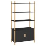 Vidaxl buffet haut noir 80x40x153 cm bois d'ingnierie