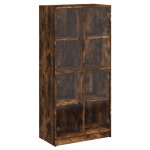 Vidaxl buffet haut avec portes ch�ne fum� 68x37x142 cm bois ing�nierie