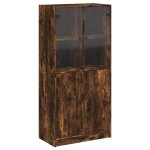 Vidaxl buffet haut avec portes chêne fumé 68x37x142 cm bois ingénierie Vidaxl buffet haut avec portes chêne fumé 68x37x142 cm bois ingénierie