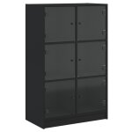 Vidaxl buffet haut avec portes noir 68x37x109 cm bois d'ing�nierie