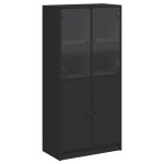 Vidaxl buffet haut avec portes noir 68x37x142 cm bois d'ingénierie Vidaxl buffet haut avec portes noir 68x37x142 cm bois d'ingénierie