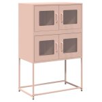 Vidaxl buffet haut rose 68x39x107 cm acier