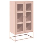 Vidaxl buffet haut rose 68x39x123 cm acier