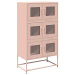 Vidaxl buffet haut rose 68x39x123 cm acier