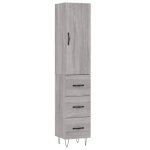 Vidaxl buffet haut sonoma gris 34, 5x34x180 cm bois d'ing�nierie