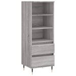 Vidaxl buffet haut sonoma gris 40x36x110 cm bois d'ing�nierie