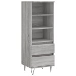 Vidaxl buffet haut sonoma gris 40x36x110 cm bois d'ingnierie
