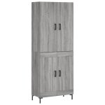 Vidaxl buffet haut sonoma gris 69, 5x34x180 cm bois d'ing�nierie