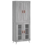 Vidaxl buffet haut sonoma gris 69, 5x34x180 cm bois d'ing�nierie