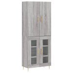 Vidaxl buffet haut sonoma gris 69, 5x34x180 cm bois d'ingnierie