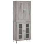 Vidaxl buffet haut sonoma gris 69, 5x34x180 cm bois d'ing�nierie