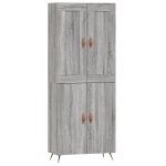 Vidaxl buffet haut sonoma gris 69, 5x34x180 cm bois d'ing�nierie