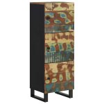Vidaxl buffet haut et tiroir 60x33x100 cm bois massif r�cup�ration / fer