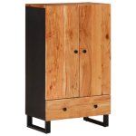 Vidaxl buffet haut avec tiroir 60x33x100cm bois massif d'acacia et fer