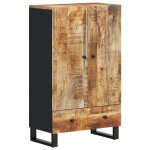 Vidaxl buffet haut avec tiroir 60x33x100cm bois massif manguier et fer