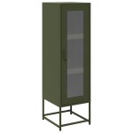 Vidaxl buffet haut vert olive 36x39x123 cm acier lamin� � froid