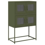 Vidaxl buffet haut vert olive 68x39x107 cm acier