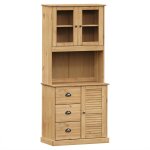 Vidaxl buffet haut vigo 78x40x175 cm bois massif de pin