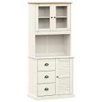 Vidaxl buffet haut vigo blanc 78x40x175 cm bois massif de pin