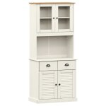 Vidaxl buffet haut vigo blanc 78x40x175 cm bois massif de pin Vidaxl buffet haut vigo blanc 78x40x175 cm bois massif de pin