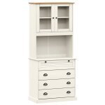 Vidaxl buffet haut vigo blanc 80x40x176 cm bois massif de pin