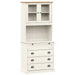 Vidaxl buffet haut vigo blanc 80x40x176 cm bois massif de pin