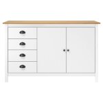 Vidaxl buffet hill blanc 130x40x80 cm bois de pin solide