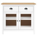 Vidaxl buffet hill blanc 90x40x80 cm bois de pin solide