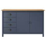 Vidaxl buffet hill gris 130x40x80 cm bois de pin solide