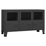 Vidaxl buffet industriel anthracite 105x35x62 cm m�tal et verre