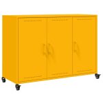 Vidaxl buffet jaune moutarde 100, 5x39x72 cm acier