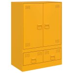 Vidaxl buffet jaune moutarde 67x39x95 cm acier