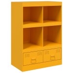 Vidaxl buffet jaune moutarde 67x39x95 cm acier