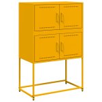 Vidaxl buffet jaune moutarde 68, 5x38, 5x107 cm acier