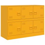 Vidaxl buffet jaune moutarde 99x39x73 cm acier