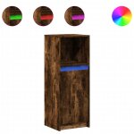 Vidaxl buffet avec led ch�ne fum� 38x34x100 cm bois d'ing�nierie