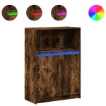 Vidaxl buffet avec led ch�ne fum� 72x34x100 cm bois d'ing�nierie