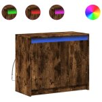 Vidaxl buffet avec led ch�ne fum� 72x34x61 cm bois d'ing�nierie