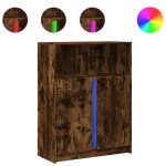 Vidaxl buffet avec led ch�ne fum� 77x34x100 cm bois d'ing�nierie